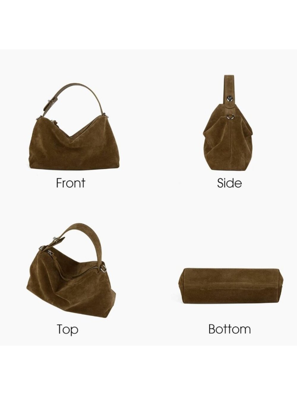 Chic Suede Leather Crossbody & Tote Handbag for Women - Stylish & Versatile - Picture 4 of 7
